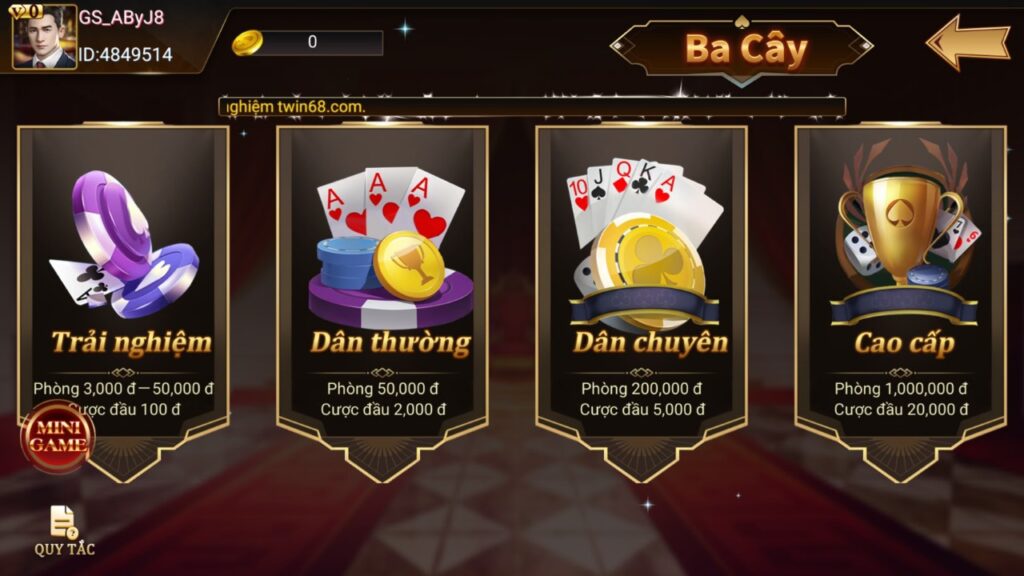 Sảnh game bài ba cây 98win