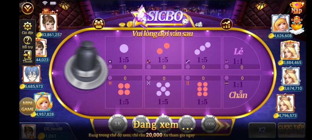 Sảnh cá cược sicbo 98win