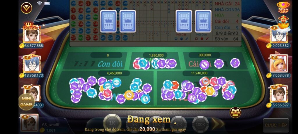 Sảnh bài game bài Baccarat